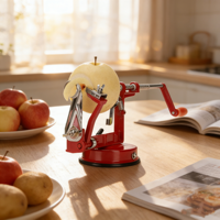 FONHON Multifunctionele aluminiumlegering fruit- en groenteschiller, -ontpitter en -snijder met roestvrijstalen mes, draagbaar gereedschap