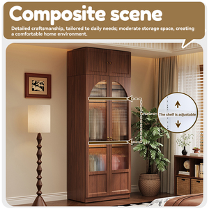 <span class=keywords><strong>Armoire</strong></span> autoportante en acier imitation bois à <span class=keywords><strong>4</strong></span> <span class=keywords><strong>portes</strong></span> avec tringle de suspension et étagères de rangement pour la maison - Product Image 2