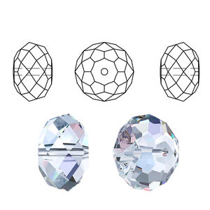 Manik-manik Kristal Rondelle Ceko QIAO 0.8/12mm Warna AB, Manik-manik Kaca Bersegi, Manik-manik Spacer Lepas untuk Pembuatan Perhiasan - Product Image 5