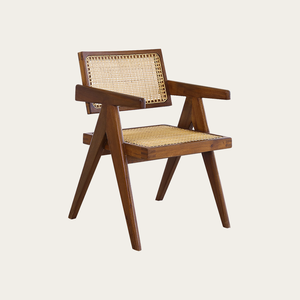 Más artesanía en madera |   Silla de Comedor de Madera Maciza con Estilo Vintage Retro Wabi-Sabi, Tejido de Ratán, Muebles para el Hogar - Product Image 6