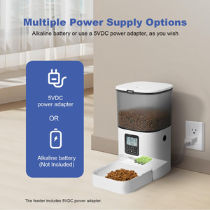 <b>Automatic</b> Cat Dog Feeder <b>Water</b> <b>Dispenser</b> Display Stainless Steel Plastic Bowls Easy-Clean Small/Medium Pets Smart Battery - Product Image 4