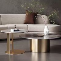Table basse ronde de style moderne italien de luxe avec plateau en acier inoxydable, mobilier de salon, table combinée en gros