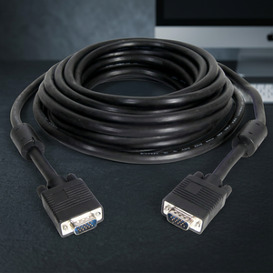 สาย VGA ยาว 30 เมตร แบบตัวผู้ต่อตัวผู้  หุ้ม PVC  บรรจุภัณฑ์แบบม้วน  แกนเฟอร์ไรต์  ตัวนำทองแดง สำหรับโปรเจคเตอร์ HDTV เสียง - Product Image 2
