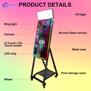 Automatische Sofortdruck-Fotobox mit Kamera und Drucker für Hochzeiten - Tragbare Selbstbedienungs-Digital-Fotostation mit Magic Mirror - Product Image 3