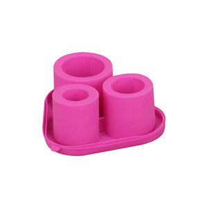 Silicone Ice Cube Mold 3 Compartment Freezer Safe Dishwasher Safe Rose Red And Black Household Ice Maker Tool - Product Image 4