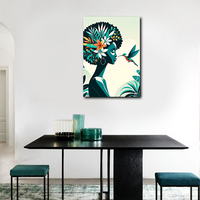 Impression sur toile de portrait de femme africaine, peinture sur toile 40x60cm, art mural moderne pour chambre à coucher, salle à manger, encadré/non encadré