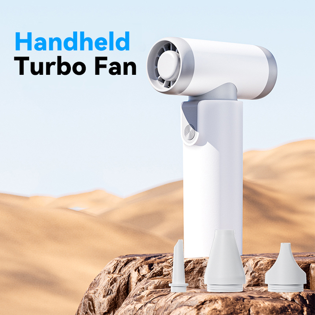 Portable Brushless Motor Mini Violent Turbo Fan Handheld High-speed Fan with Several Heads Accessories