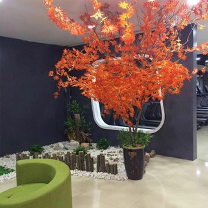 Hojas de Arce Rojo Artificiales, Guirnaldas de Flores de Seda, Decoración Interior para Bodas y Hogar, 7x2, 7x5, 7x6, 6x3 - Product Image 1