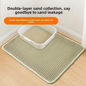 แผ่นรองทรายแมวกันลื่น ขนาดใหญ่พิเศษ สองชั้น ป้องกันการหก ป้องกันการติดตามรอย ควบคุมการรั่วซึม แผ่นรองกันทรายแมวกระเด็น - Product Image 4