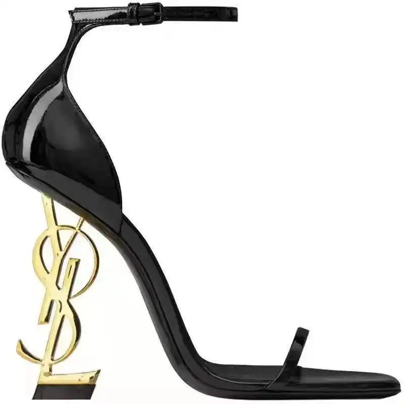 2024 Venda direta da fábrica de luxo designer sandálias de salto alto couro real moda verão casamento sapatos sexy para mulheres