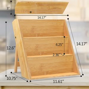 Vente chaude <span class=keywords><strong>3</strong></span> <span class=keywords><strong>niveaux</strong></span> bambou épices étagère escalier bocal en verre avec support en bambou ensemble pour tiroir de rangement de cuisine - Product Image 4