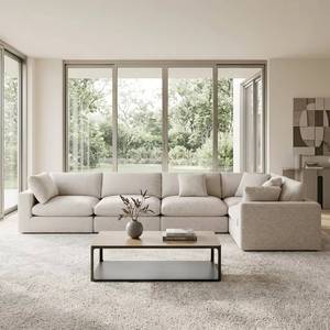 Conjunto Seccional Modular Reversible en Forma de L con Cubierta de Tela, Respaldo Acolchado y Función de Sofá Cama, Apto para Muebles del Hogar - Product Image 5