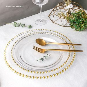 Vaisselle en verre plaqué luxe, assiette en verre, décoration de la maison - Product Image 2