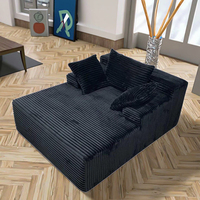 Ensemble de fauteuils inclinables en tissu côtelé compressé avec éponge haute densité pour salon, hôtel, villa - Écologique et pliable