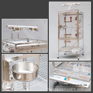 Grande gabbia per uccelli di lusso in acciaio inossidabile 304, - Product Image 3