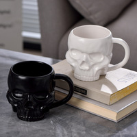 Cadeau d'Halloween et de Noël, tasse en céramique créative de forme irrégulière et amusante en forme de crâne, décoration artistique amusante en céramique, tasses