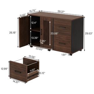 Archivador de Madera Contemporáneo SENYU con 2 Cajones y Puertas, Almacenamiento Móvil para Oficina en Casa, Muebles de Oficina - Product Image 5