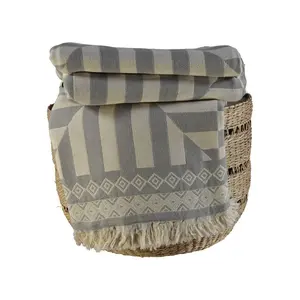 Modern and Soft %100 Cotton Throw Blanket and Bedspread Sofa Cover or Blankets from Turkey