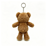 Porte-clés ours en peluche mignon pour décoration de tasse, mini animal en peluche, pendentif de sac, breloque pour tasse à café, vente en gros