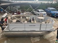 Yacht de croisière en aluminium soudé certifié CE, 4,6 m (15 pieds), avec moteur hors-bord télécommandé, idéal pour la pêche en lac, rivière, et la navigation en eau libre – Prix abordable