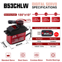 Servo numérique programmable étanche AGFRC B53CHLW 32KG à couple élevé 0.135s 8.4V HV à engrenages métalliques sans noyau 25T pour voiture RC et robot