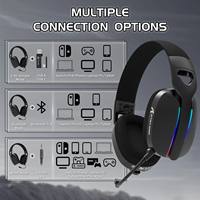 Casque de jeu Tri-Mode ATTACK SHARK L90, microphone antibruit détachable ultra-léger, RGB, son 7.1ch, 500mAh