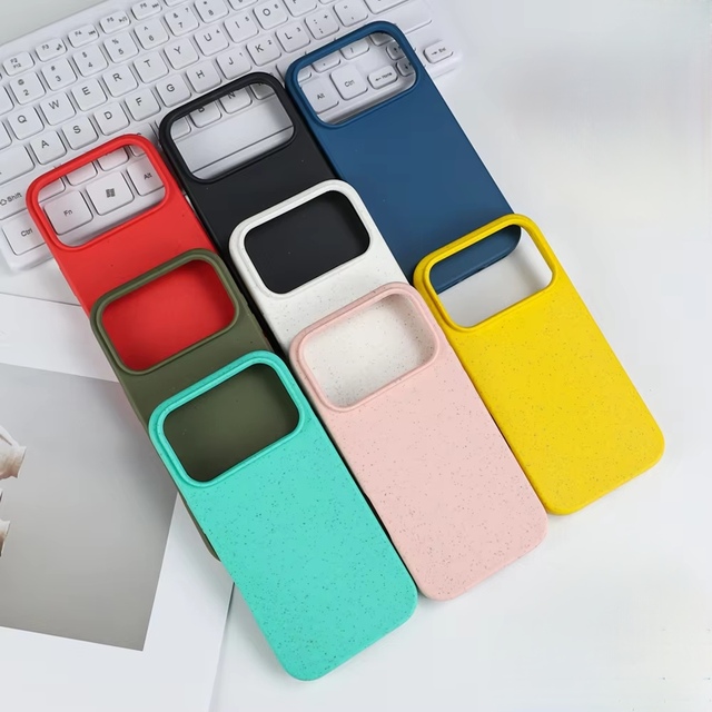 High Quality Biodegradable Wheat Straw TPU Mobile Phone Case for IPhone 17 Air 16 15 14 13 Pro Max Shockproof Back Cover