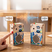 Kit de Ciencia Eléctrica Personalizado Magipanda, Walkie-Talkie para Niños, Juguetes Educativos de Madera DIY STEM para Niños