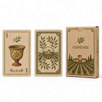 Cartes à jouer espagnoles personnalisées avec logo, 48 cartes, papier kraft, finition mate, boîte à rabat pour cadeau touristique