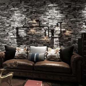 Modern Abstract 3D Stone <strong>PVC</strong> Waterproof Moisture-Proof <strong>Mould</strong>-Proof Wallpaper Glue for Household Hotel Use Wholesale Brick Design - Product Image 4