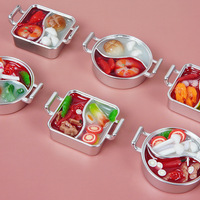 Miniatur Simulasi Bebek Mandarin Hot Pot PVC Food-grade Model Mainan Kompak Gantungan Kunci Otentik Perlengkapan Pesta Promosi