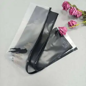 Factory supply pvc jewelry stationery packaging bag transparent pvc long strip snap plastic bag wig packaging bag