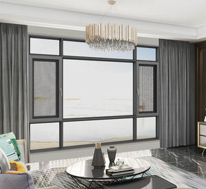 Fenêtre en aluminium <span class=keywords><strong>noir</strong></span> standard australien double vitrage <span class=keywords><strong>baie</strong></span> <span class=keywords><strong>vitrée</strong></span> <span class=keywords><strong>prix</strong></span> des fenêtres à battant - Product Image 1