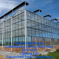 Grande serre agricole hydroponique multi-voûtes d'hiver avec structure en polycarbonate et couverture en verre, marque JSLYFN, fabriquée à Wuxi, Chine