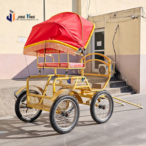 Chariot à chevaux à <span class=keywords><strong>4</strong></span> roues, directement de l'usine, avec auvent doré, pour mariages et visites panoramiques - Product Image 6