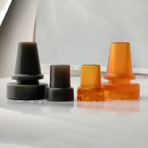 Pads de pieds pour béquilles, grands et petits, en caoutchouc orange grisâtre, accessoires pour béquilles, coussinets axillaires pour soutien à la mobilité - Product Image 1