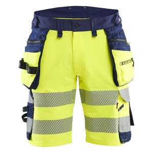 BLAKLADER - 112016483389C54 Short haute visibilité extensible dans les 4 sens Jaune haute visibilité/bleu marine-EAN 7330509927663 HI-VIS WORKWEAR - Product Image 1