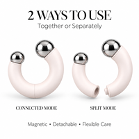Globe de glace magnétique portable en acier inoxydable pour le visage, masseur rafraîchissant à double rouleau pour le visage, les yeux et le corps, avec logo personnalisé, vente en gros