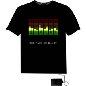 Precio de fábrica de alta calidad led t camisa led intermitente <span class=keywords><strong>EL</strong></span> t camiseta luz camiseta club fiesta concierto - Product Image 4