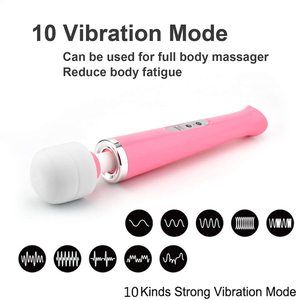 Potente Massaggiatore a Bacchetta con 10 Velocità di Vibrazione, Vibratore Manuale per <span class=keywords><strong>Massaggi</strong></span> Intimi Femminili - Product Image 3