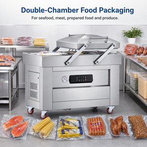 Máquina de Envasado al Vacío de Doble Cámara con Pantalla Táctil Comercial, Sellado Doble de 400 mm para Carne, Mariscos y Procesamiento de Alimentos - Product Image 5