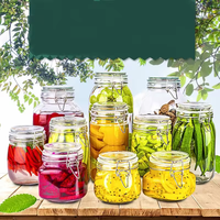 Recipiente de vidrio 200ml 250ml 500ml 750ml 1000ml 1500ml 2000ml 3000ml Frasco de almacenamiento de alimentos enlatado en escabeche hermético vacío