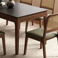 Ensemble de table à manger rectangulaire 6 places en pierre frittée, design minimaliste moderne, écologique, durable et stable, pour salle à manger