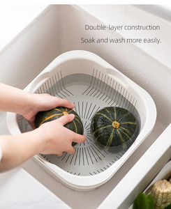 SHIMOYAMA Dual-Use <strong>White</strong> Draining &amp; Drenching <strong>Basket</strong> <strong>Wash</strong> Sieve Vegetable Set for Kitchen &amp; Living Room Storage <strong>Baskets</strong> - Product Image 5