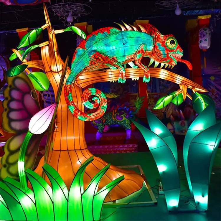 Kualitas tinggi Pertengahan Musim Gugur dekorasi Tahun Baru perayaan luar ruangan besar berwarna-warni LED lampion menyala untuk Festival Musim Semi Cina