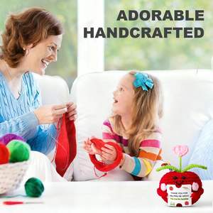 Mini Peluche de Manzana Positiva Tejida a Crochet con Tarjeta, Regalo de Agradecimiento, Cumpleaños, Regalos de Fin de Año para Maestros, Regalos para Estudiantes - Product Image 4