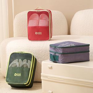 Boîte à chaussures de voyage multifonctionnelle, anti-poussière, double couche, épaissie, avec poignée - Product Image 4