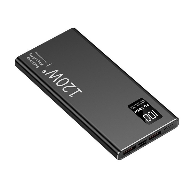 120W Fast-Charging PVC Power Bank 20000mAh Ultra-High Capacity Ultra-Slim Digital Display Mobile Power Supply Gift Custom Logo