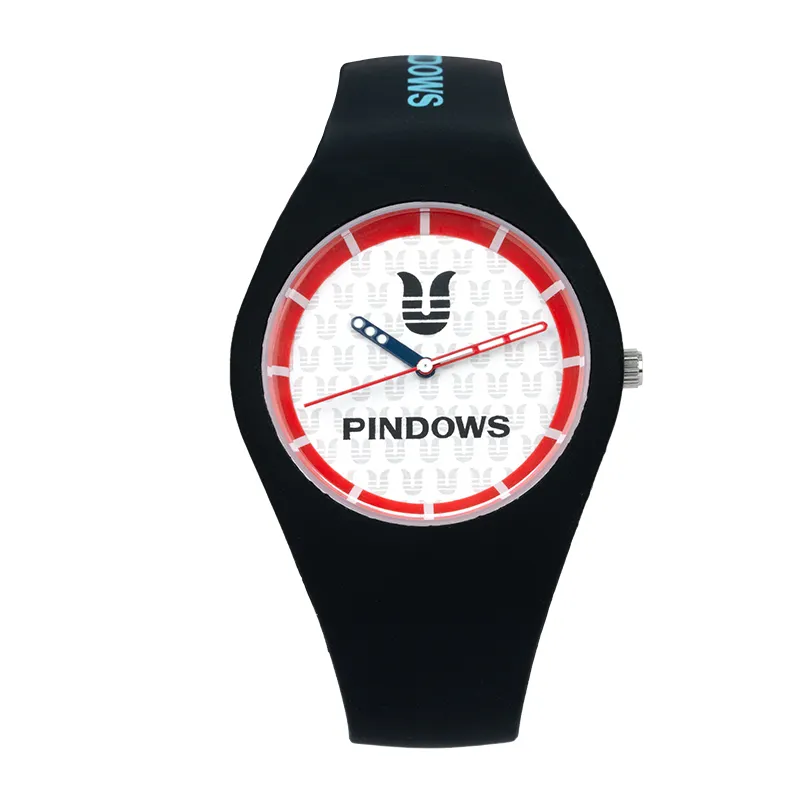 Pindows thời trang mới nhất phong cách thời trang Analog tốt nhất chống nước Hải Quan Silicone không thấm nước 5ATM thương hiệu của riêng bạn logo đồng hồ