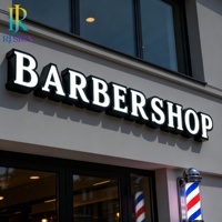 Enseigne lumineuse électronique extérieure en métal avec lettres en relief 3D en acrylique LED, logo mural pour salon de coiffure, enseigne de nom de salon
